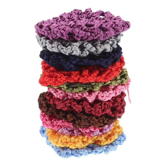 DRAFIDEEP 12Pcs Reusable Elastic Braided Hair Nets for Ballet Skating and Work Durable Mesh Bun Covers