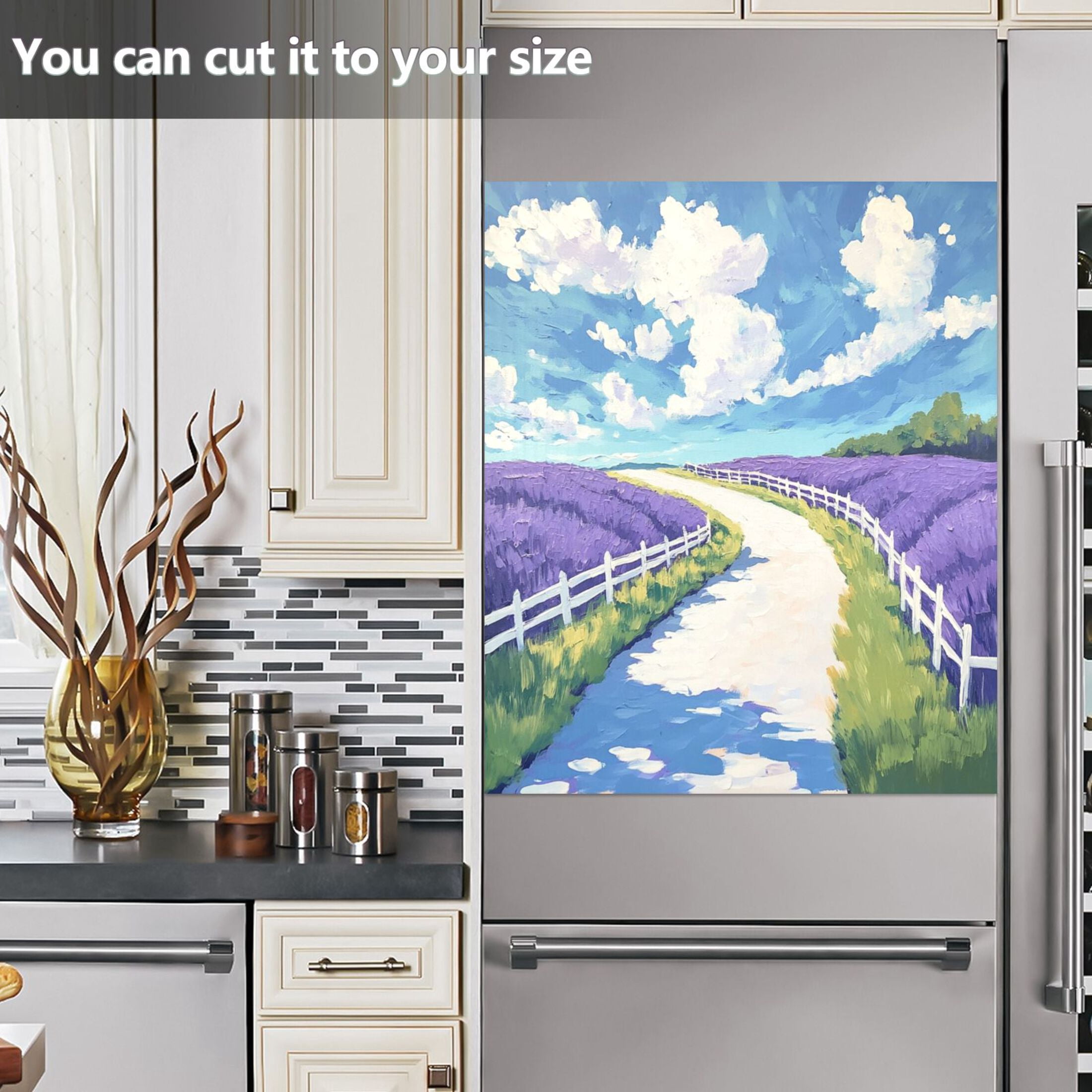 Dishwasher Magnetic Sticker 23x26 Inch Refrigerator Magnetic Sticker Washing Machine Magnetic Sticker Kitchen Panel Magnetic Sticker Home Decor Beautiful Purple Road