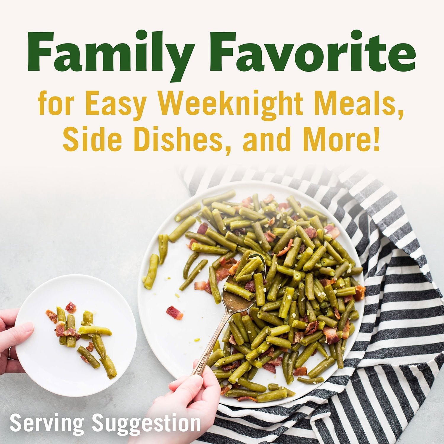 Del Monte Cut Green Beans, Freshly Packed Canned Vegetables, 14.5 oz., 8 pk. With White Bowl By OMA