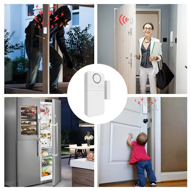 WIFKLSIIPG 130db Door and Window Alarm Household Store Wireless Door Alarm Multi Function Alarm(White)