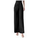 thumbnail image 1 of Pantalones acampanados de gasa de cintura alta para mujer: parte trasera elástica, cremallera lateral, tejido fluido, para bodas y cócteles, 1 of 6