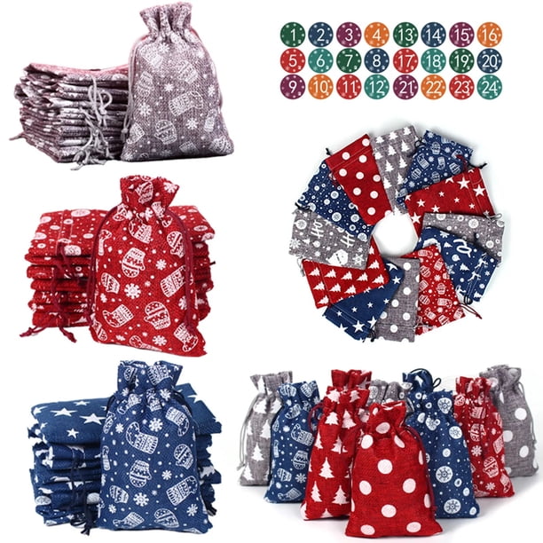 Bolsa para Calendario de Adviento de Navidad, bolsa para decoración del hogar, cuenta regresiva de 24 días, 2022, 2022