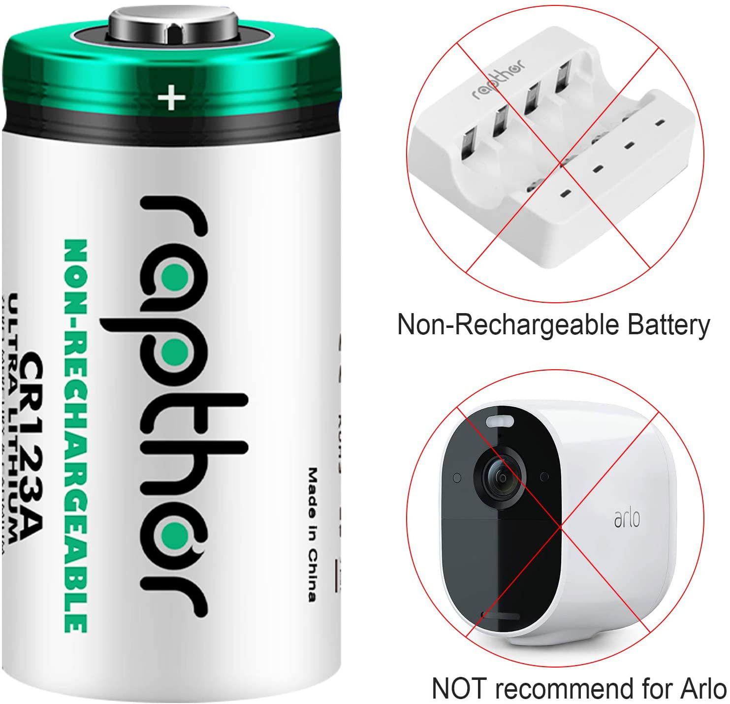 UL Certification for Flashlight Toys Alarm System etc Non-Rechargeable, NOT for Arlo CR123A Lithium Batteries 4 Pack 3V 1600mAh CR123 CR17345 Battery with 10-Year Shelf Life