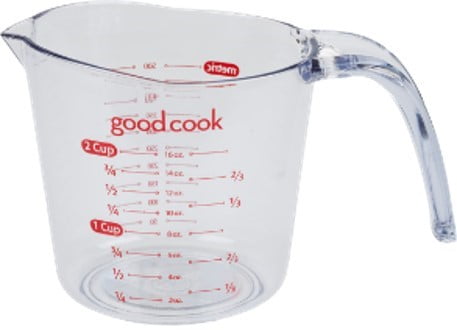 GoodCook PROfreshionals 2-Cup (500 mL) Plastic Measuring Cup, Clear/Red