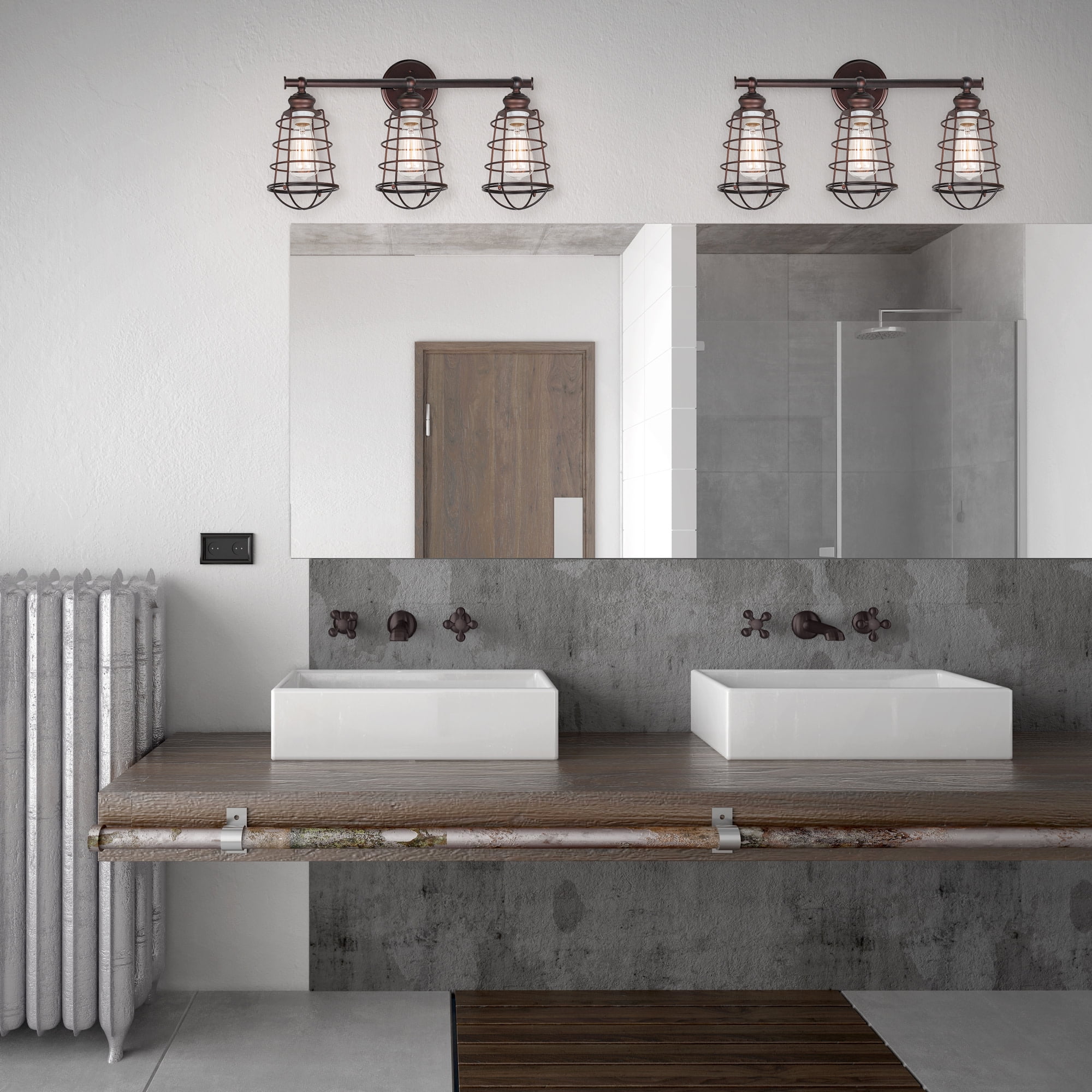 Design House Ajax 3-Light Indoor Vanity Light, Coffee Bronze