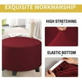 thumbnail image 2 of Round Ottoman Cover Jacquard Stretch Ottoman Covers, Footstool Cover Furniture Protector Stool Cover with Non-Slip Elastic Bottom, SMALL, 2 of 5