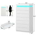 thumbnail image 2 of White 7 Drawer dresser with LED lights,chest of 7 drawers,modern large capacity storage cabinet with deep drawers, dresser for bedroom, living room, 2 of 7