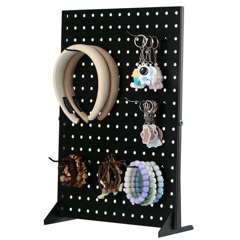 Pegboard Display Stand With 12 Peg Hooks for Retail Craft Shows