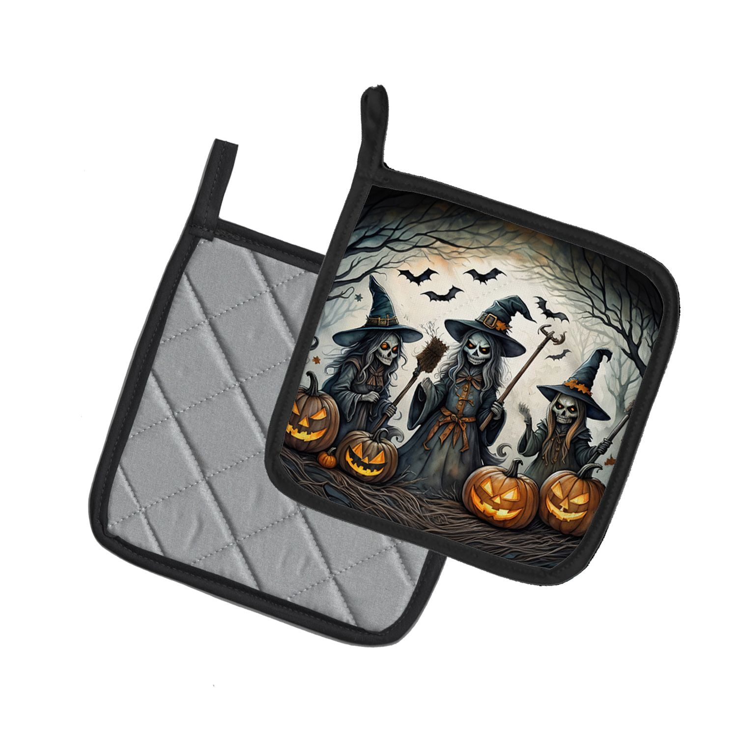 Halloween Pair of Pot Holders 7.5x7.5 Inch Heat Resistant Kitchen Decor