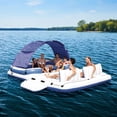 thumbnail image 3 of Bestway CoolerZ Tropical Breeze Party Island, Large 6 Person Inflatable Lounger Float, 3 of 10
