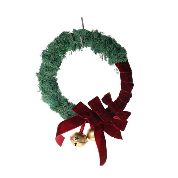 EWASWON Christmas Christmas Everlasting Antler Moss Wreath with Bells, Rustic Door Hanging, Holiday Gift, Long-lasting Natural Decor
