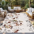 thumbnail image 2 of Brown Grey Leaves Outdoor Rug for Patio/Deck/Porch, Non-Slip Large Area Rug 5 x 7 Ft, Summer Botanical Pastoral Birds Rustic Indoor Outdoor Rugs Washable Area Rugs, Camping Rug Carpet Runner, 2 of 8