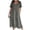 C1-Grey358, variant on Womens Solid Color Midi Dress Surplice V Neck Three Quarter Sleeve Tiered Hem Side Pockets Travel Long Dress