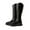 Black, variant on Lovskoo 2024 Cowboy Boots for Women Knee High Leather Round Toe Platform Boots Invisible Height Increasing Elevator Shoes Winter Thick Sole Waterproof Boots Black