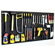 WallPeg 48" Wide Pegboard Kit with 2 Panels & 36 Locking Peg Board Hooks and Panel Set - Tool Parts and Craft Organizer