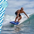 thumbnail image 2 of Bloo Tide 6 Ft Soft Top Surfboard, Swallow Tail, Teens and Adults, Graphic top Deck with high Density Slick Bottom, Blue Color, Leash and Fin Set In, 2 of 9
