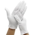 thumbnail image 1 of 12 pares de guantes de algodón transpirables suaves agradables a la piel para el trabajo cosméticos hidratantes guantes de inspección de joyas, 1 of 8