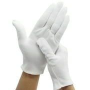 Angle View: 12 Pairs Cotton Gloves Breathable Soft Skin-Friendly Work Cosmetic Moisturizing Jewelry Inspection Gloves