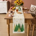 thumbnail image 3 of Green Christmas Tree Table Runner 72 Inches, Golden Xmas Tree Winter Snowflake Rustic Bed Runner Dresser Scarves Tabletop for Indoor Outdoor Parties/Ceremony/Banquet, 14" x 72", 3 of 8