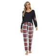 thumbnail image 2 of MintLimit Women's Pajamas Set Long Sleeve Tops and Check Plaid Pants Sleepwear Soft Lounge Set, 2 of 6