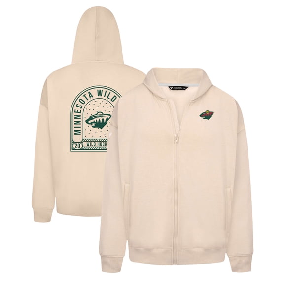 Men's Levelwear Khaki Minnesota Wild Uphill Stained Glass Full-Zip Hoodie Jacket