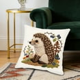 thumbnail image 3 of PLPPYFS Hedgehog Embroidery Decorative Pillow Protectors with Zipper Plush Throw Pillow Cover Farmhouse Lumbar Pillows Cover Outdoor Cushion Case for Couch Sofa Bed Living Room Home Decor 18"x18", 3 of 6