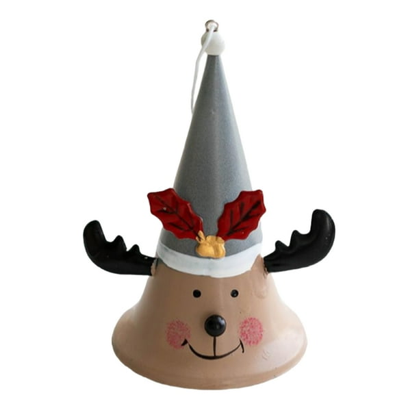 Ounissouiy Decoración de campana de Navidad, adornos adorables para festivales, árbol de Navidad, diseño de escena DIY, colgantes de campanas Kits de decoración para fiestas Alce
