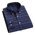 thumbnail image 1 of Camisa de cuello vuelto para hombre Camisa a cuadros de manga larga con botones de moda informal con bolsillo para el trabajo, 1 of 5