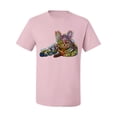thumbnail image 3 of First We Still Your Heart Then Your Bed | Funny Neon Colorful Cat | Dean Russo Art Animal Lover Men's T-Shirt, Light Pink, Large, 3 of 6