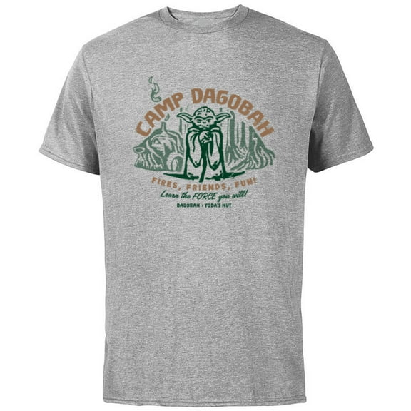 Star Wars Travel Vacation Camp Dagobah Yoda Learn the Force - Short Sleeve Cotton T-Shirt for Adults - Customized-Athletic Heather