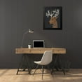 thumbnail image 4 of Fab Funky 20x24 Black Modern Framed Museum Art Print Titled - Deer, White Flowers, 4 of 5