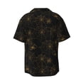 thumbnail image 6 of Lsque Gold Spiders And Cobwebs print Men's Cuban Collar Short Sleeve Shirt Summer Beachwear Casual Button Down Fashionable Vacation Leisure Shirt-4X-Large, 6 of 7