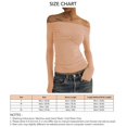 thumbnail image 1 of Long Sleeve Off Shoulder Top Women Elegant Pure Color Slim Fit Mesh Ruched T Shirt Blouse For Party, 1 of 2
