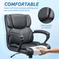 thumbnail image 5 of Vineego Mid Back Office Desk Chair PU Leather Executive Chair Adjustable Business Manager’s Chair Ergonomic Swivel Computer Chair with Lumbar Support and Armrest, Black, 5 of 7