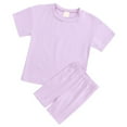 thumbnail image 5 of Girls T-Shirts and Shorts Set 2 Pieces Teen Girls Summer Matching Outfit Solid Trendy Clothes for Little Girl Girls Short Sets 5-6 Toddler, 5 of 9