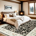 thumbnail image 3 of Jamfeel Area Rugs Vintage Floral Printed Washable Rugs Soft Low Pile Non Slip Carpet for Living Room 4'x6' Black and Pink, 3 of 6