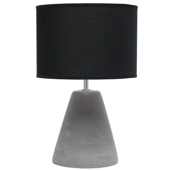 Simple Designs Pinnacle Concrete Table Lamp, Black
