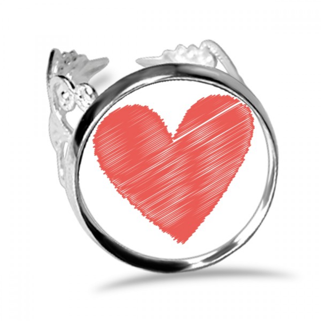 El día de San Valentín Rojo en forma de corazon Anillo de compromiso de boda de amor ajustable Unbranded M