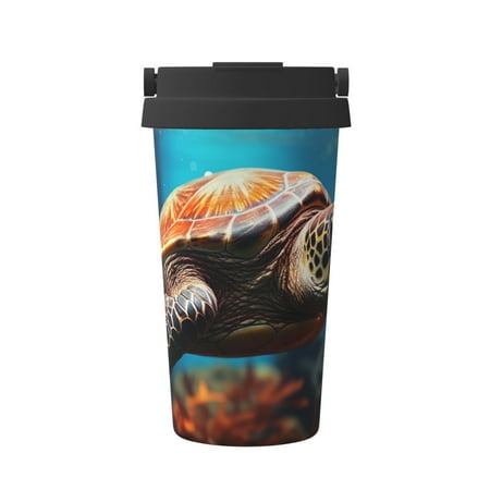 

KLL Realistic Turtle Pattern Stainless Steel Vacuum Insulated Tumbler - Carry Insulated Coffee Mug - Reusable Insulated Cold Brew Iced Coffee Cup Thermos