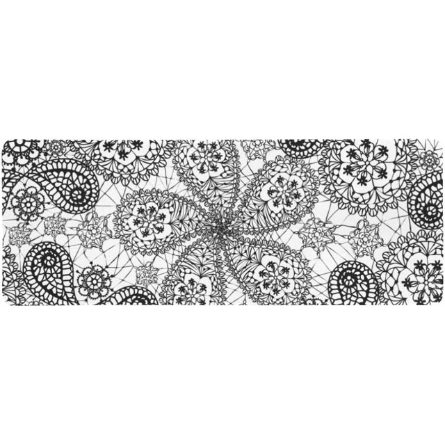 Alfombrilla de ratón extralargada ABPHQTO Cachemira ornamental con pepinos blanco y negro 30x80 cm