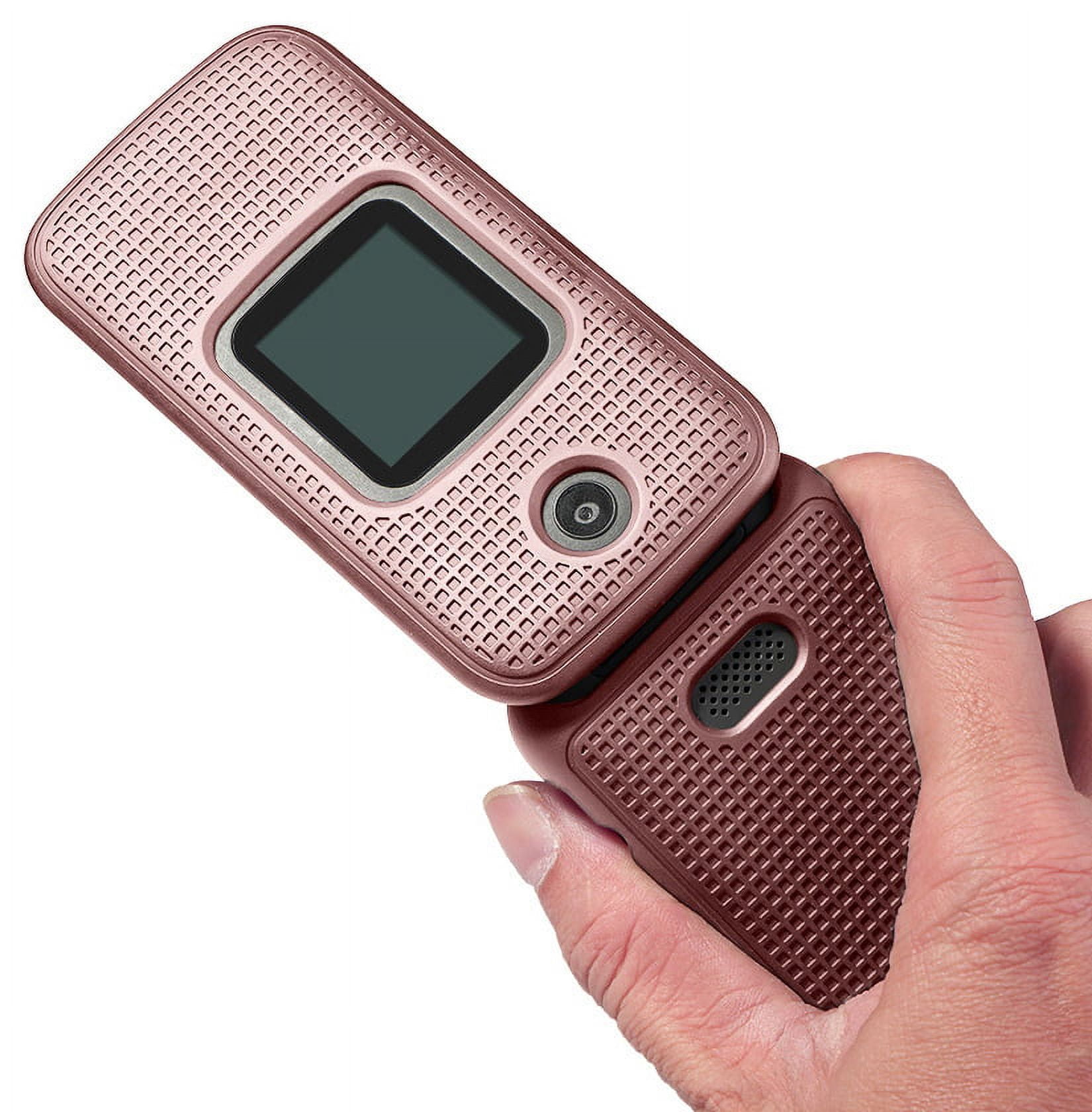 Case for Alcatel Smartflip / Go Flip 3, Nakedcellphone [Rose Gold Pink]  Protective Snap-On Cover [Grid Texture] for Alcatel Go Flip 3, Alcatel  Smartflip Phone (2019) 4052R/4052C/4052W 