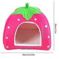 thumbnail image 2 of CHGBMOK Cute Fold Cat House Winter Indoors Strawberry Yurt Fleece Warm Pet Dog Bed, 2 of 6