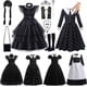 thumbnail image 2 of Addams-vestido de malla negra para niñas, fiesta de baile, cumpleaños, Carnaval, disfraces de Cosplay de Halloween, 3-10 años, 2 of 5