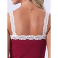 thumbnail image 5 of DARING DIVA Women's 2-Piece Pajama Set Lace Tops Sleeveless Floral Shorts M Red, 5 of 7
