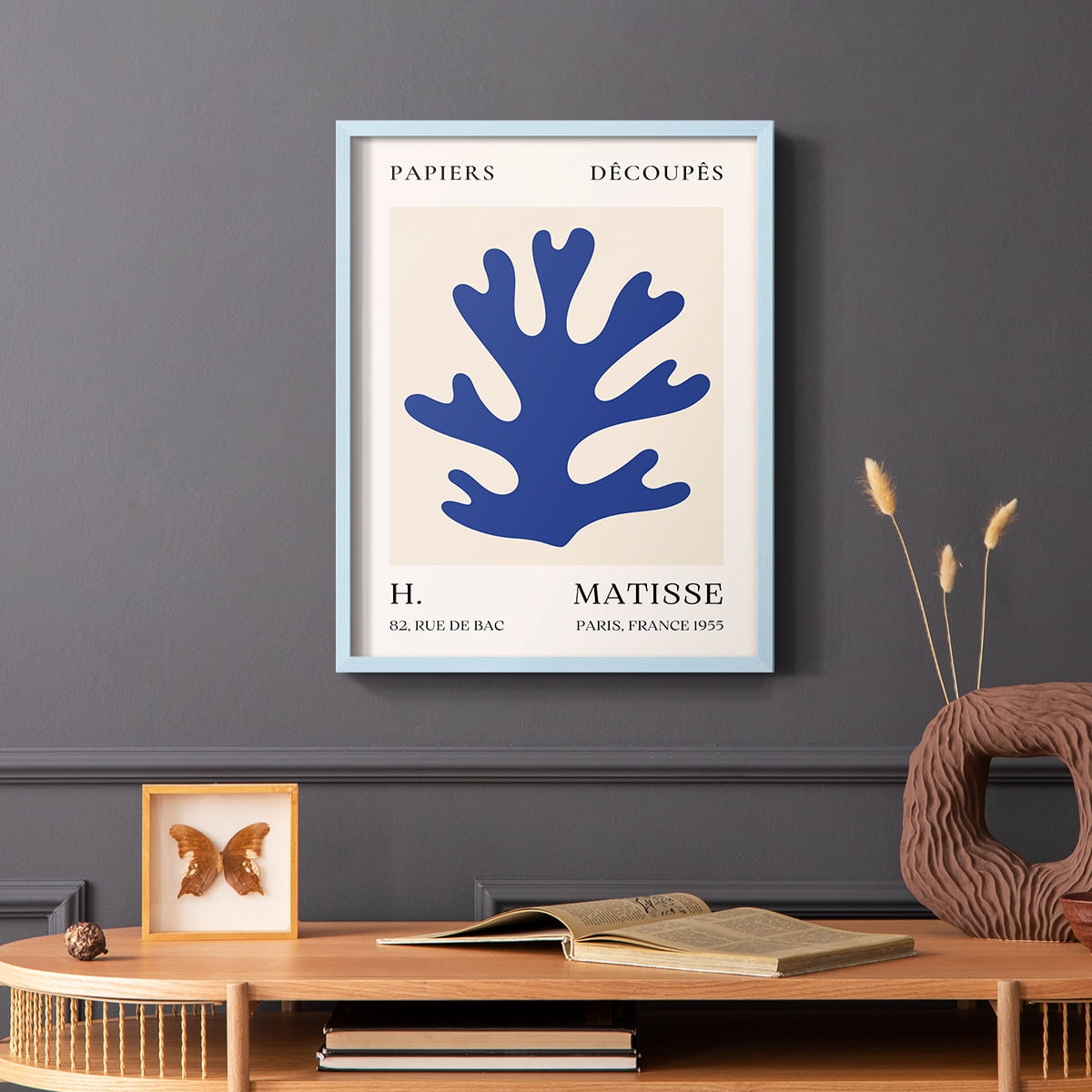 Matisse CLVII Framed Print in Blue Solid Wood 8 x 10 Framed Print