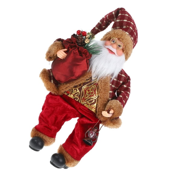 WHAMVOX  Stuffed Santa Claus Doll Sitting Fabric Christmas Decorations Home Elder