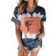 thumbnail image 1 of Gibobby Playera&nbsp;Moda casual para mujer Cuello redondo Tie Dye Impresión de manga corta Camiseta Blusa Tops（Negro， XL), 1 of 4