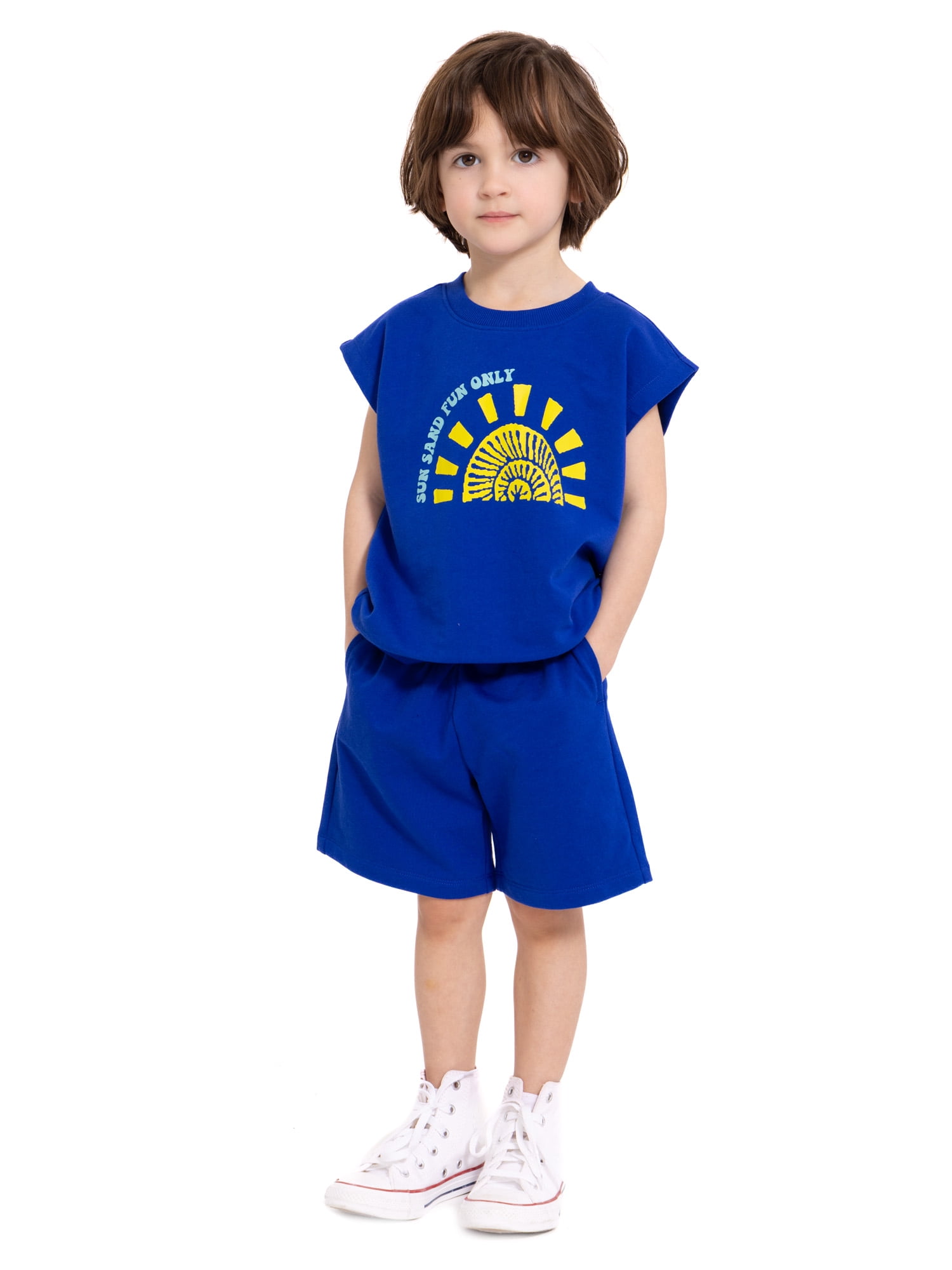Wonder Nation Toddler Boys Sleeveless Graphic Tank Top and Matching Shorts Set, Sizes 12M-5T