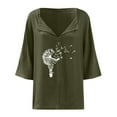 thumbnail image 5 of Cathalem Hauts pour Femmes Manches Courtes Col Rond Crop Top, Vert Armée TTG, 5 of 5