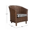 thumbnail image 2 of SAFAVIEH Omni Bohemian Nautical Rattan Barrel Chair with Cushion, Brown/Black, 2 of 10
